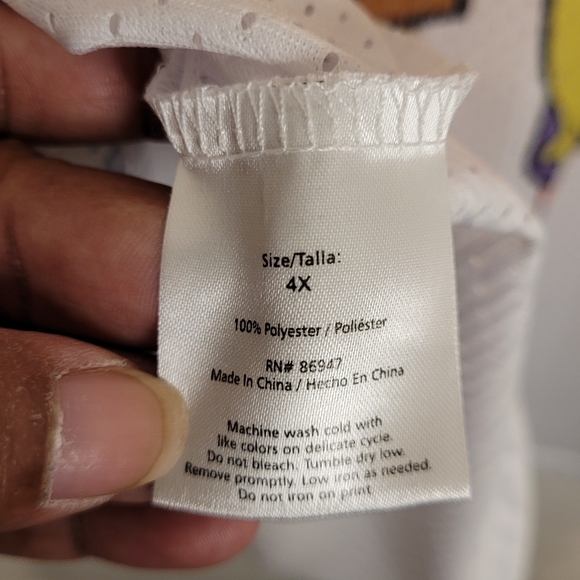 Nickelodeon SpongeBob SquarePants & Friends Baseball Jersey White/Orange Mens 4X - Picture 11 of 11